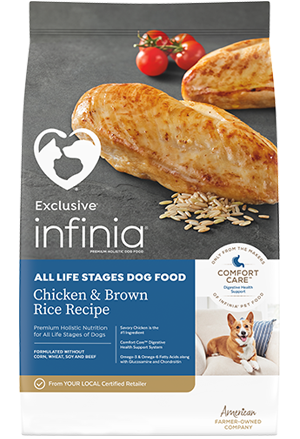 Image of Infinia® Chicken & Brown Rice Recipe All Life Stages Dog Food bag