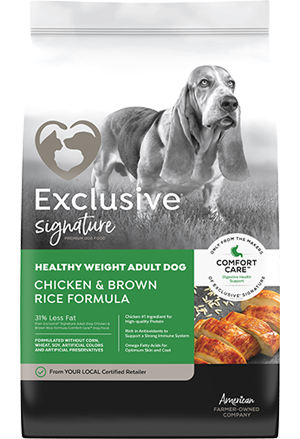 Image of Exclusive® Signature Healthy Weight Adult Formula Dog Food bag