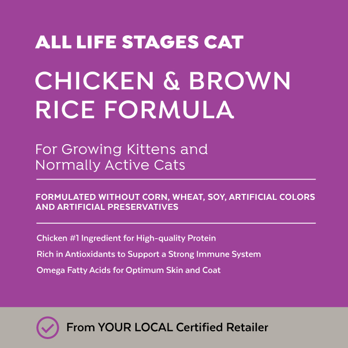 Close-up image of Exclusive® Signature All Life Stages Formula Cat & Kitten Food bag