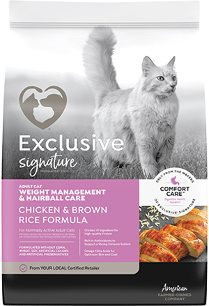 Image of Exclusive® Signature Weight Management & Hairball Care Cat Food bag