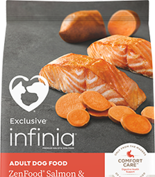 Image of Infinia® ZenFood® Salmon & Sweet Potato Dog Food bag