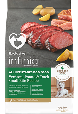 Image of Infinia® Venison, Potato & Duck Recipe All Life Stages Dog Food bag
