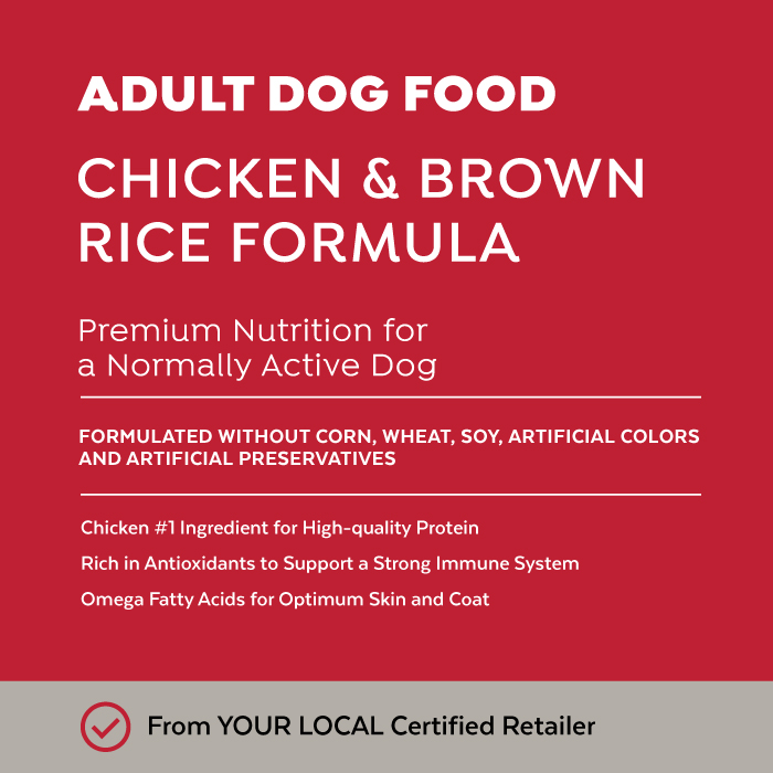 Close-up image of Exclusive® Signature Adult Dog Formula Dog Food bag