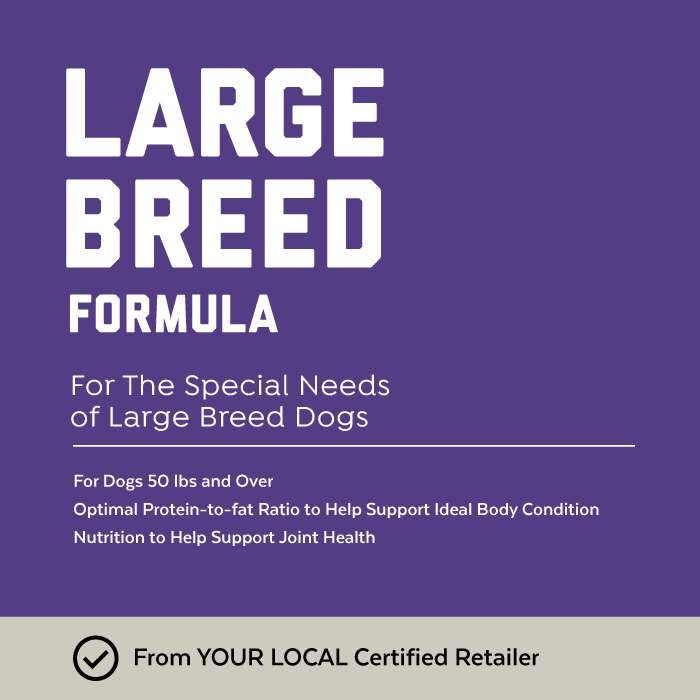 Close-up image of Red Flannel® Large Breed Adult Formula Dog Food bag