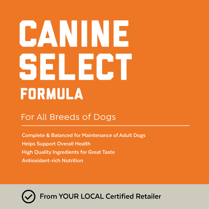 Close-up image of Red Flannel® Canine Select Formula All Breeds Adult Dog Food bag